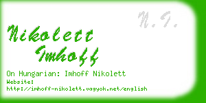 nikolett imhoff business card
